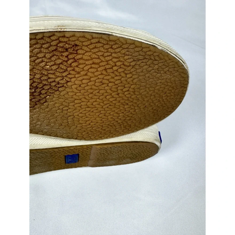 Keds Jump Kick WF59175 Womens US 6.5 Comfort Shoes Beige Black Striped Sneakers